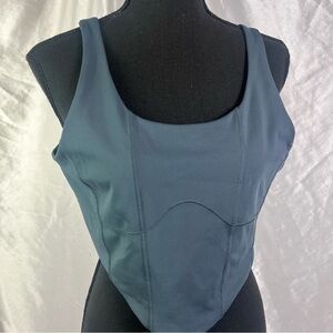 H&M Blue Corset-Inspired Sports Bra – Sleek Athleisure Large
